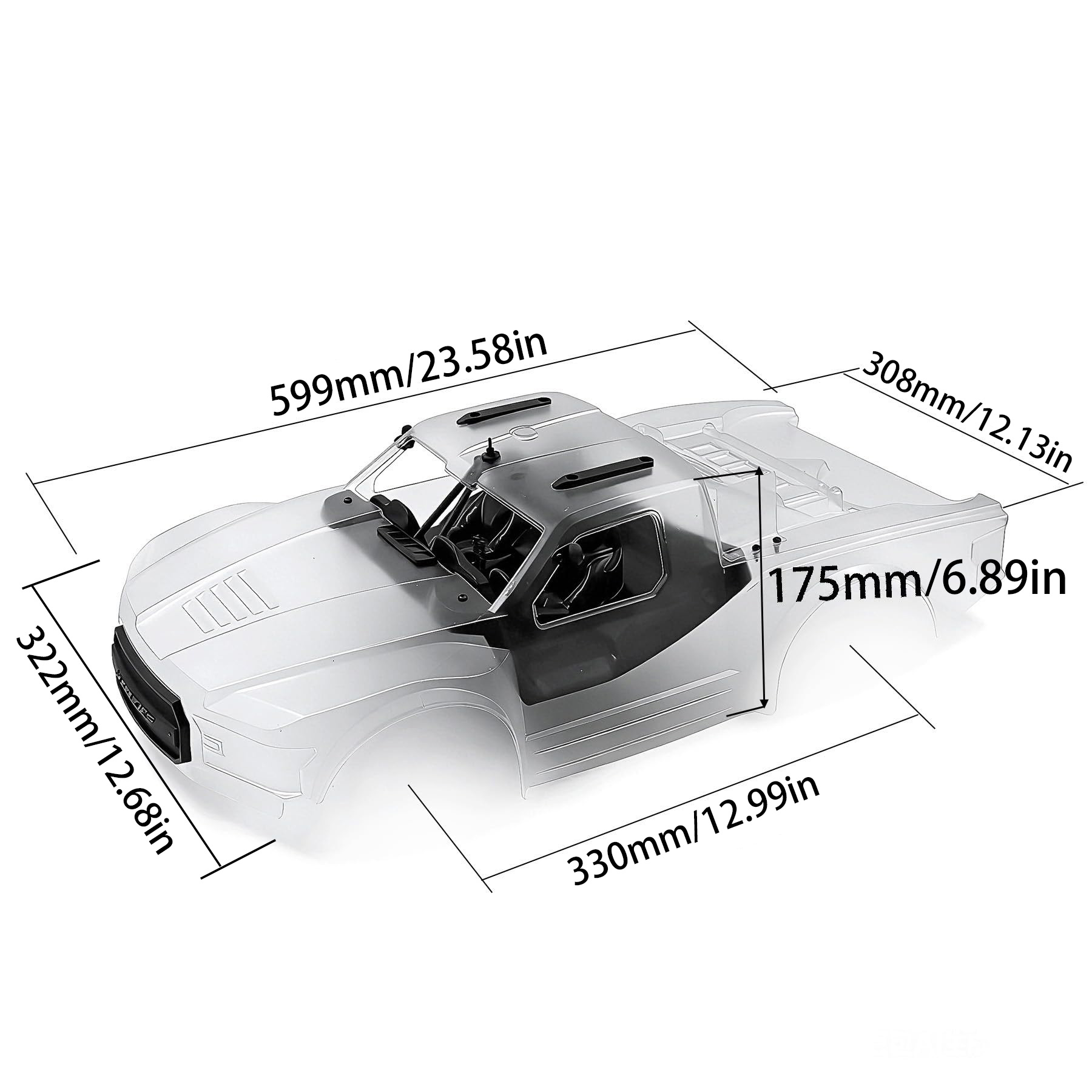 1:10 Kısa Mesafe Kamyon PC Göv - Rc Car Body Shell incelemesi ve fiyatı